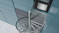 Spindeltreppe Scarvo S mit quadratischem Podest für Eckeinbau | 54 - 134 cm